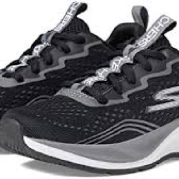 Skechers Size 7 Black and White Kids Sneakers - Picture 2 of 4